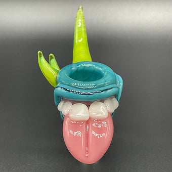 Hand-blown 14mm citrine UV reactive slide - Leviathan Glass original