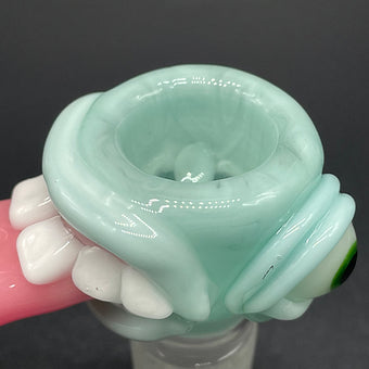 Hand-blown 18mm Sea Mist Tongue Slide - Leviathan Glass original