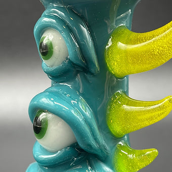 Artisan glass Agua Azule Guardian Of The Rabbit Hole Spoon - detailed craftsmanship