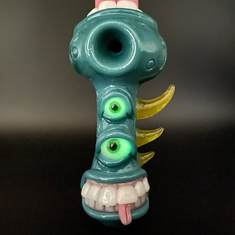 Hand-blown Agua Azule Guardian Of The Rabbit Hole Spoon - Leviathan Glass original