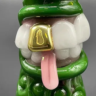Hand-blown Shamrock Chillum - Leviathan Glass original