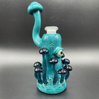 Leviathan Glass Mushroom Removable Downstem Bubbler - hand-blown art