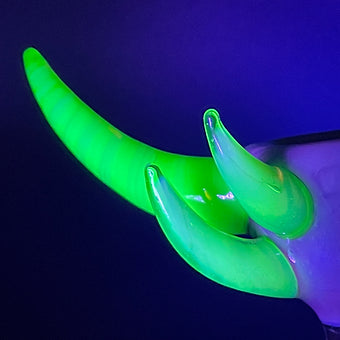 Hand-blown 14mm citrine UV reactive slide - Leviathan Glass original