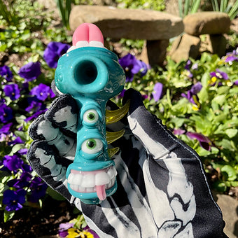 Hand-blown Agua Azule Guardian Of The Rabbit Hole Spoon - Leviathan Glass original