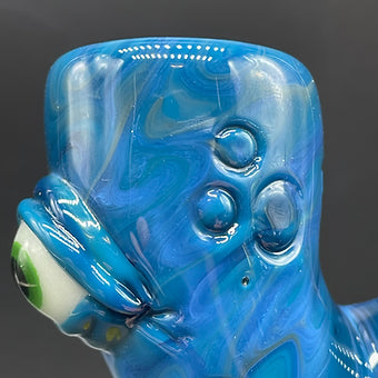 Hand-blown 14mm Loopty Loop Peacock Slide - Leviathan Glass original