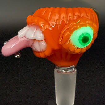 Hand-blown 14mm Pumpkin Slide - Leviathan Glass original