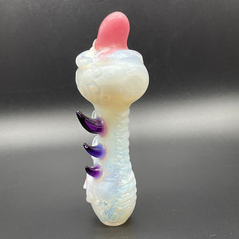 Hand-blown Secret White Guardian Of The Rabbit Hole Spoon - Leviathan Glass original