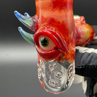 Artisan glass 18mm Mini Tequila Sunrise Ash Catch Set - detailed craftsmanship