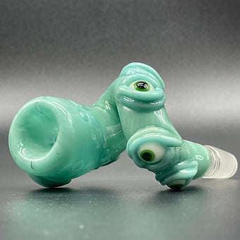 Hand-blown 14mm Loopty Loop Aqua Slide - Leviathan Glass original