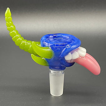 Hand-blown 14mm Sonic And Lime Drop Slide - Leviathan Glass original