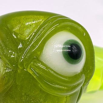 Hand-blown Lime Drop 14mm Slide - Leviathan Glass original