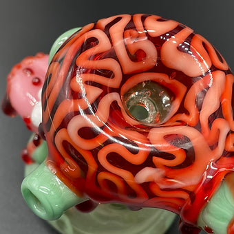 Artisan glass Brain Eater Bubbler - detailed craftsmanship
