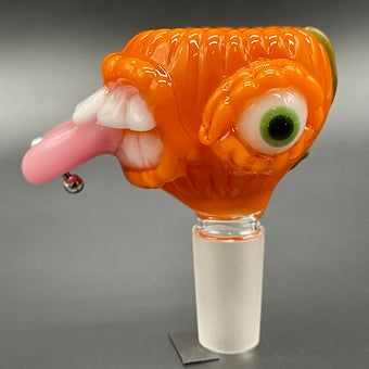 Hand-blown 14mm Pumpkin Slide - Leviathan Glass original