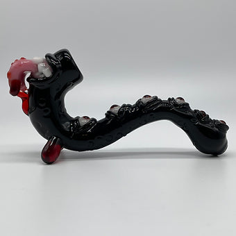 Hand-blown Black Dragon Sherlock - Leviathan Glass original
