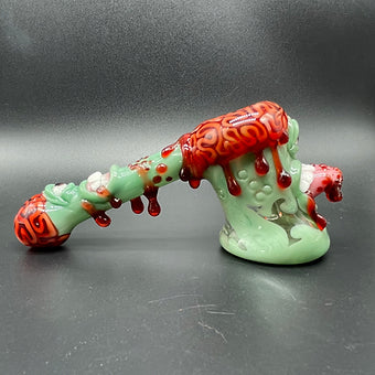 Brain Eater Bubbler detail view - premium glass art