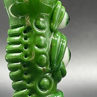 Hand-blown Shamrock Chillum - Leviathan Glass original