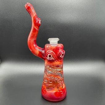 14mm RED Removable Down Stem Rig detail view - premium glass art