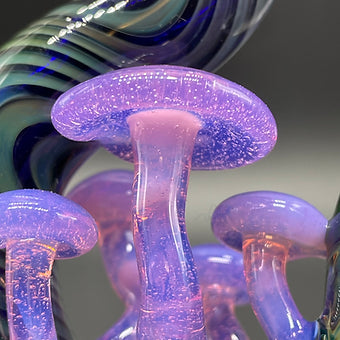 Hand-blown Pink Slime Mushroom Sherlock sher-1 - Leviathan Glass original