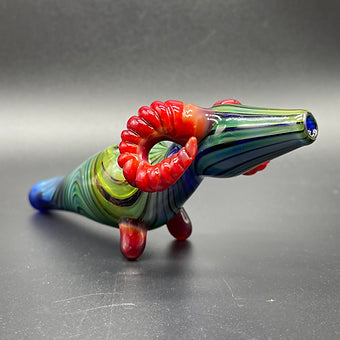 Hand-blown Rams Horn Steamroller - Leviathan Glass original