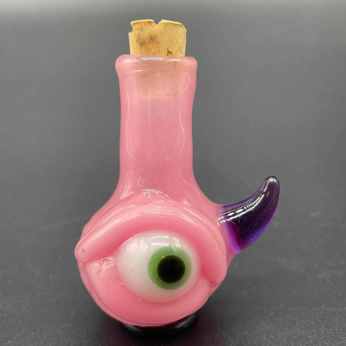 Artisan glass Pink potion bottle / pendant - detailed craftsmanship
