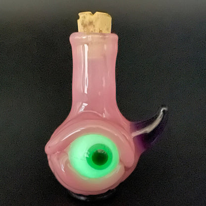 Pink potion bottle / pendant by Leviathan Glass - artisan detail