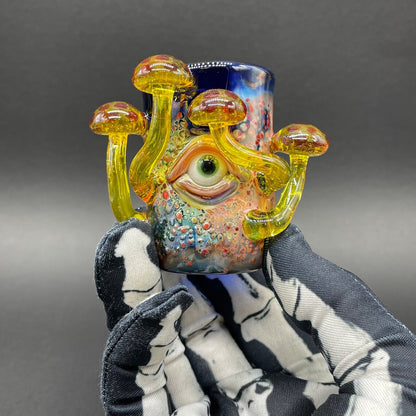 Leviathan Glass Yellow mushroom shot glass - hand-blown art