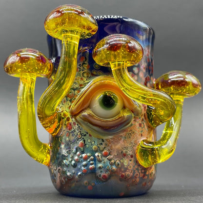 Premium Yellow mushroom shot glass - collectible glass art
