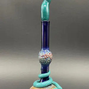 Close-up of Tentacle perfume bottle - handcrafted glass
