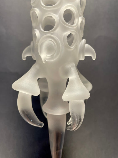Close-up of Glass claw sculpture - handcrafted glass