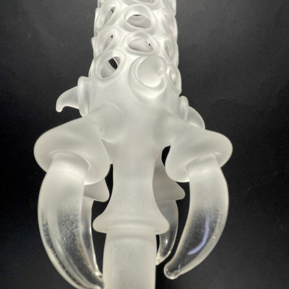 Glass claw sculpture detail view - premium glass art