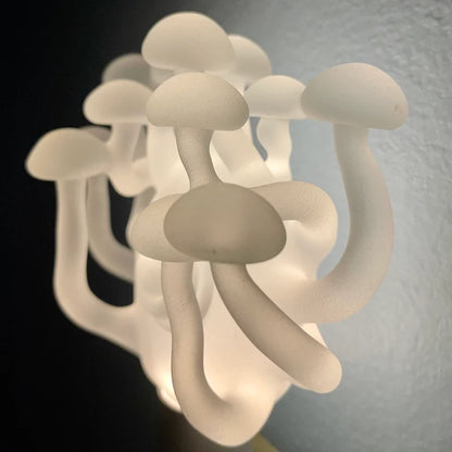 Large Mushroom, frosted clear glass led night light. #1 craftsmanship - artisan glass work