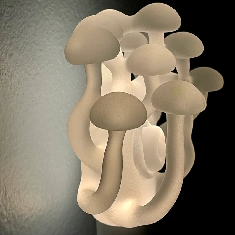 Leviathan Glass Large Mushroom, frosted clear glass led night light. #1 - hand-blown art