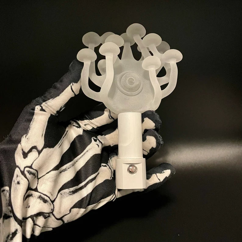 Large Mushroom, frosted clear glass led night light. #1 by Leviathan Glass - artisan detail