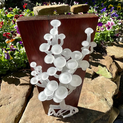 Mushroom wall sculpture glass art - premium handcrafted piece
