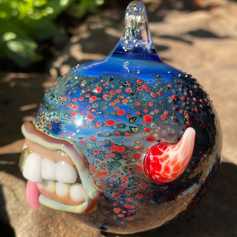 Leviathan Glass Sneaky eye cyclops ornament - hand-blown art