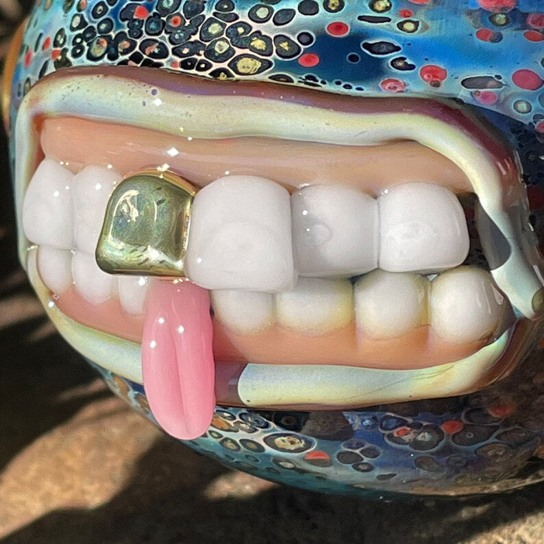 Hand-blown Sneaky eye cyclops ornament - Leviathan Glass original