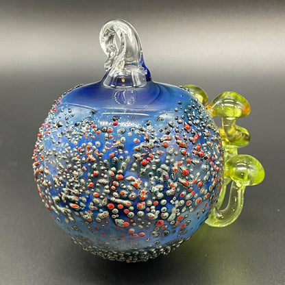 Leviathan Glass Green mushroom cluster ornament - hand-blown art