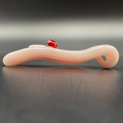 Glass mushroom Tongue pendant by Leviathan Glass - artisan detail
