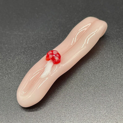 Hand-blown Glass mushroom Tongue pendant - Leviathan Glass original