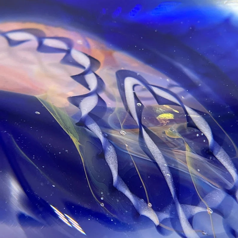 Implosion pendant by Leviathan Glass - artisan detail