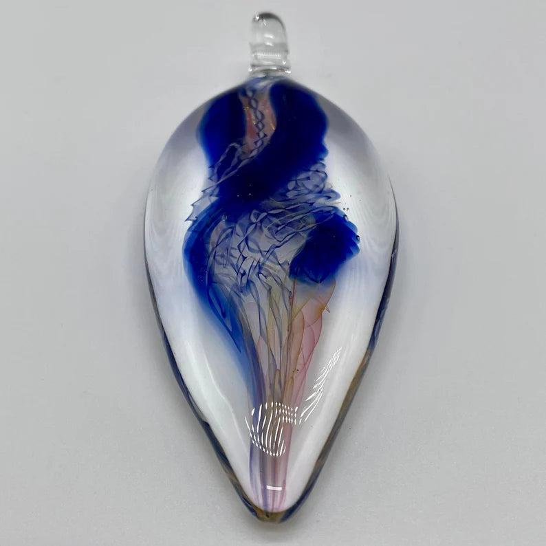 Hand-blown glass Implosion pendant by Leviathan Glass