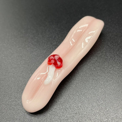 Glass mushroom Tongue pendant glass art - premium handcrafted piece