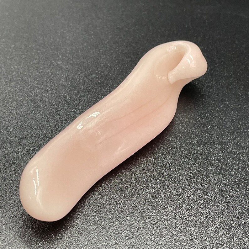 Premium Glass mushroom Tongue pendant - collectible glass art