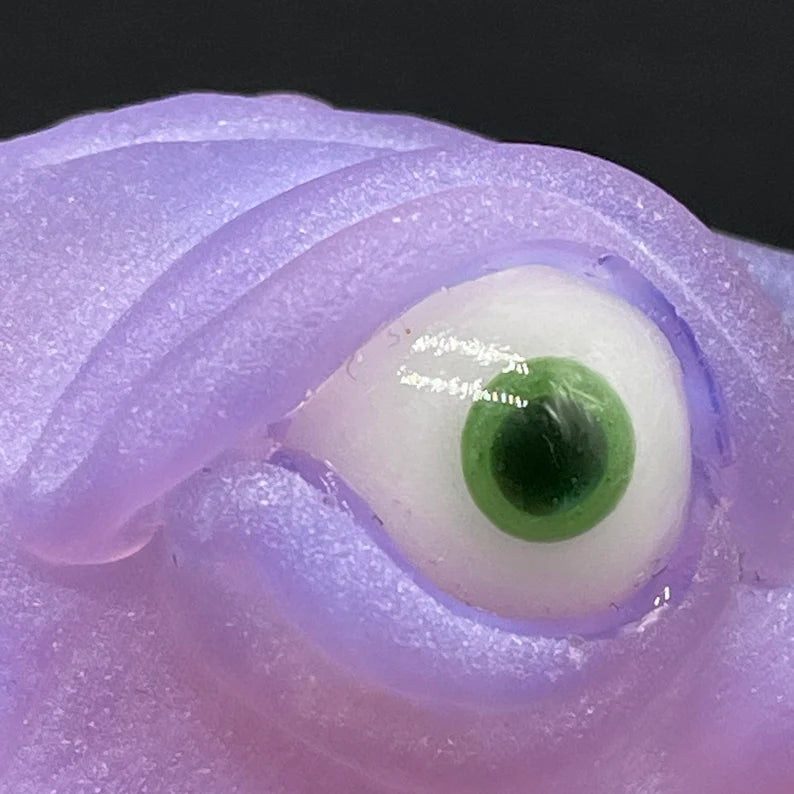 Pink slime shnozzle pendant detail view - premium glass art
