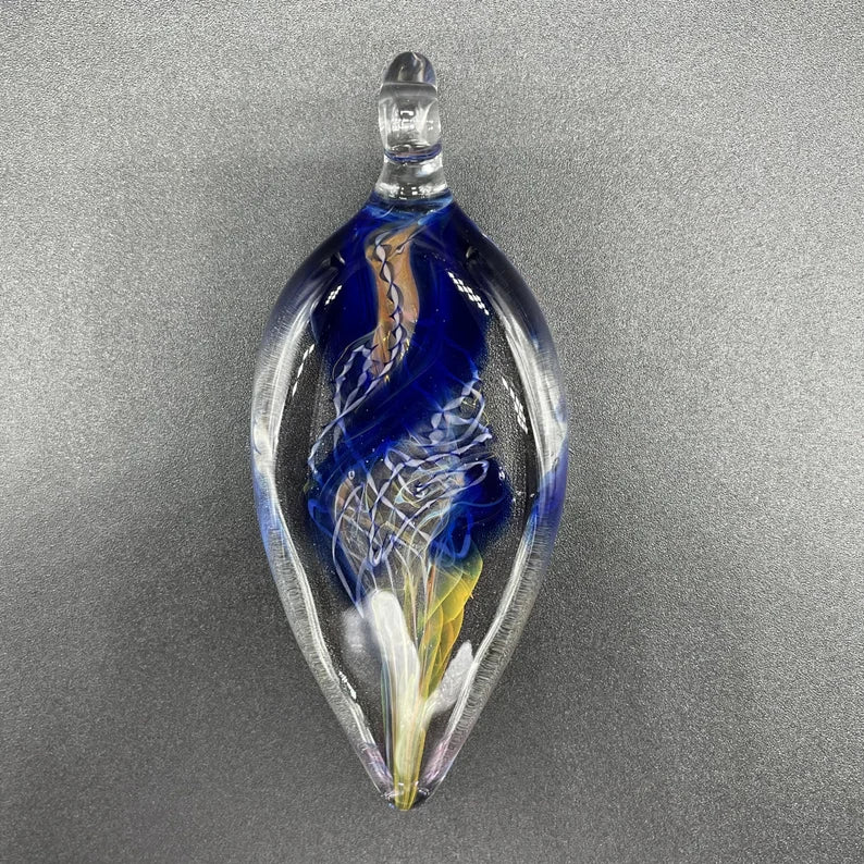 Implosion pendant craftsmanship - artisan glass work