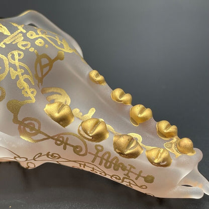 Mystical Gold rune bull skull craftsmanship - artisan glass work