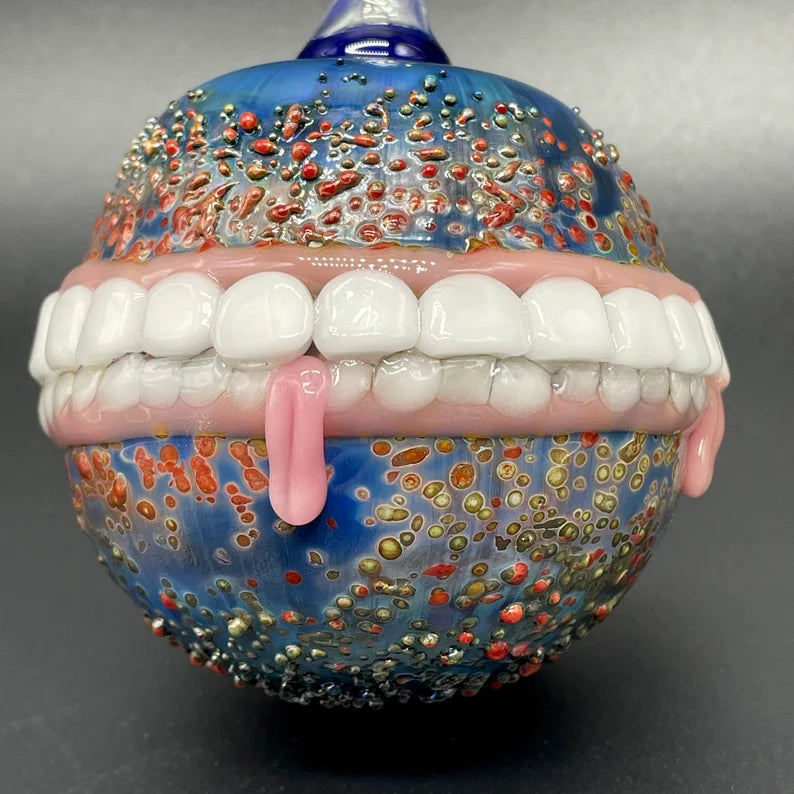 Too many teeth ornament glass art - premium handcrafted piece