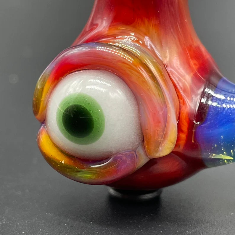 Sunrise red cyclops potion bottle craftsmanship - artisan glass work