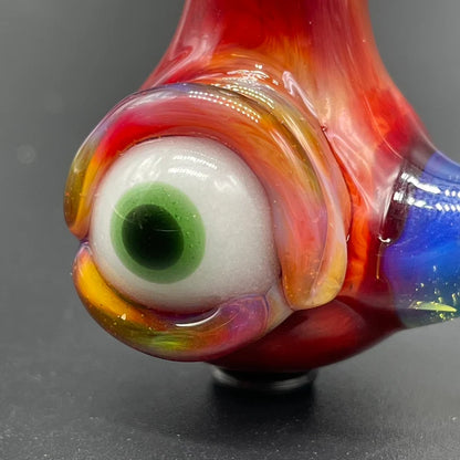 Sunrise red cyclops potion bottle craftsmanship - artisan glass work