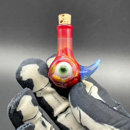Leviathan Glass Sunrise red cyclops potion bottle - hand-blown art